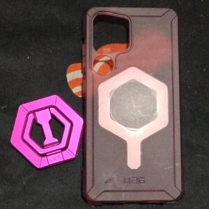 Urban Armour Gear Pink Samsung Galaxy S25 Phone Case with Ring Stand